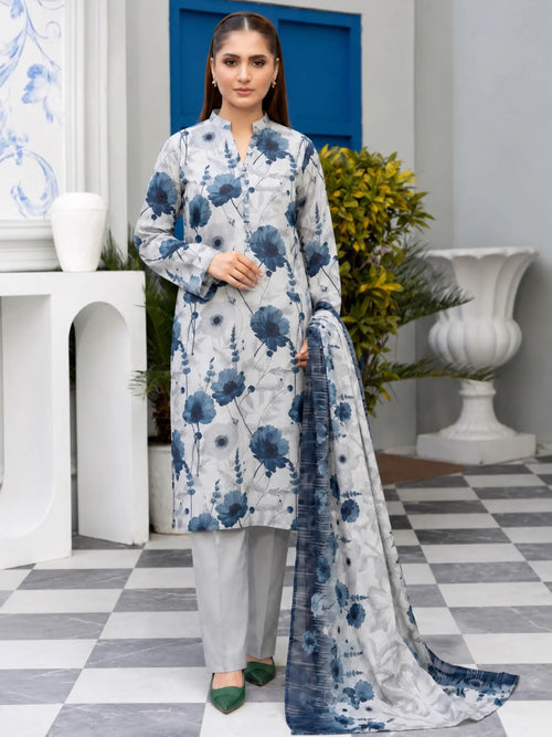 Women's premium lawn shirt with digital printed voile dupatta.
