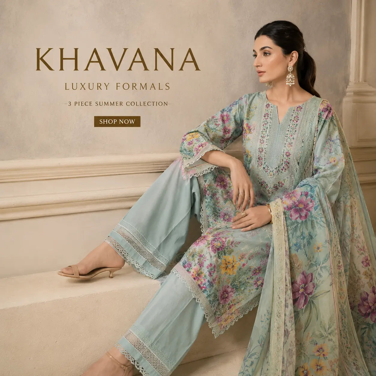 Soft Premium Lawn 3 Piece Suit with Dyed Cotton Trouser
